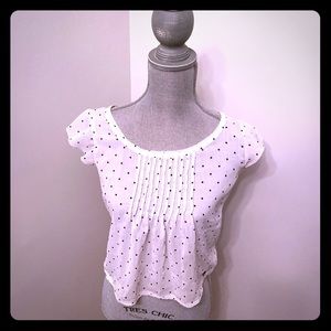 Abercrombie white with polka dot blouse